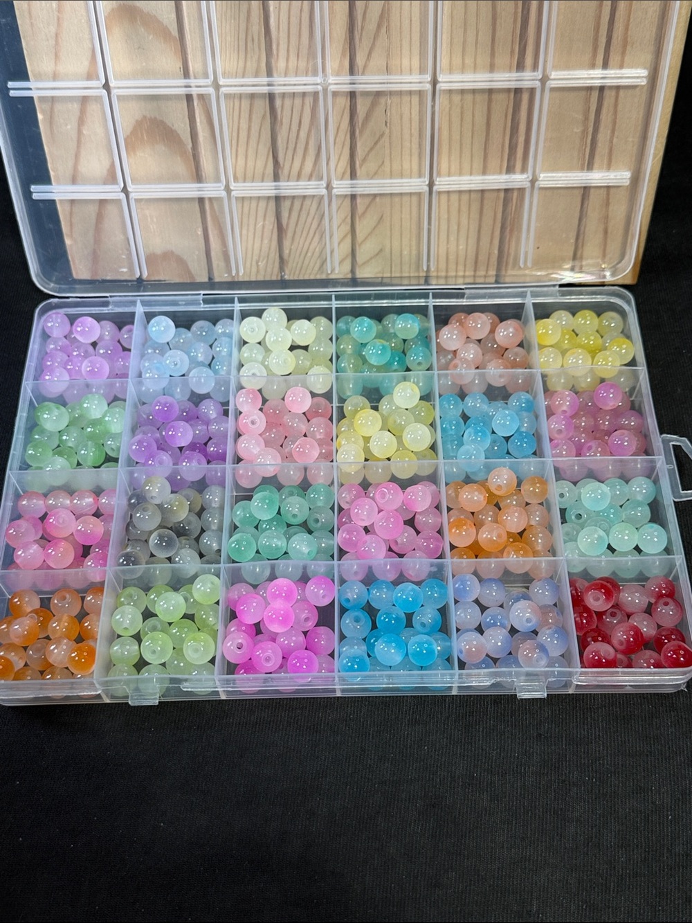 Multi-Compartment Plastic Bead Organizer - Assorted Pastel Colors